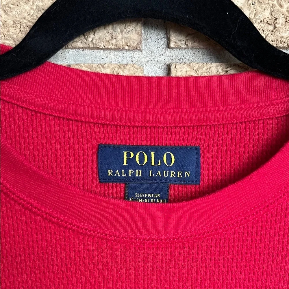 Polo by Ralph Lauren Bright Red Ribbed Crewneck Shirt